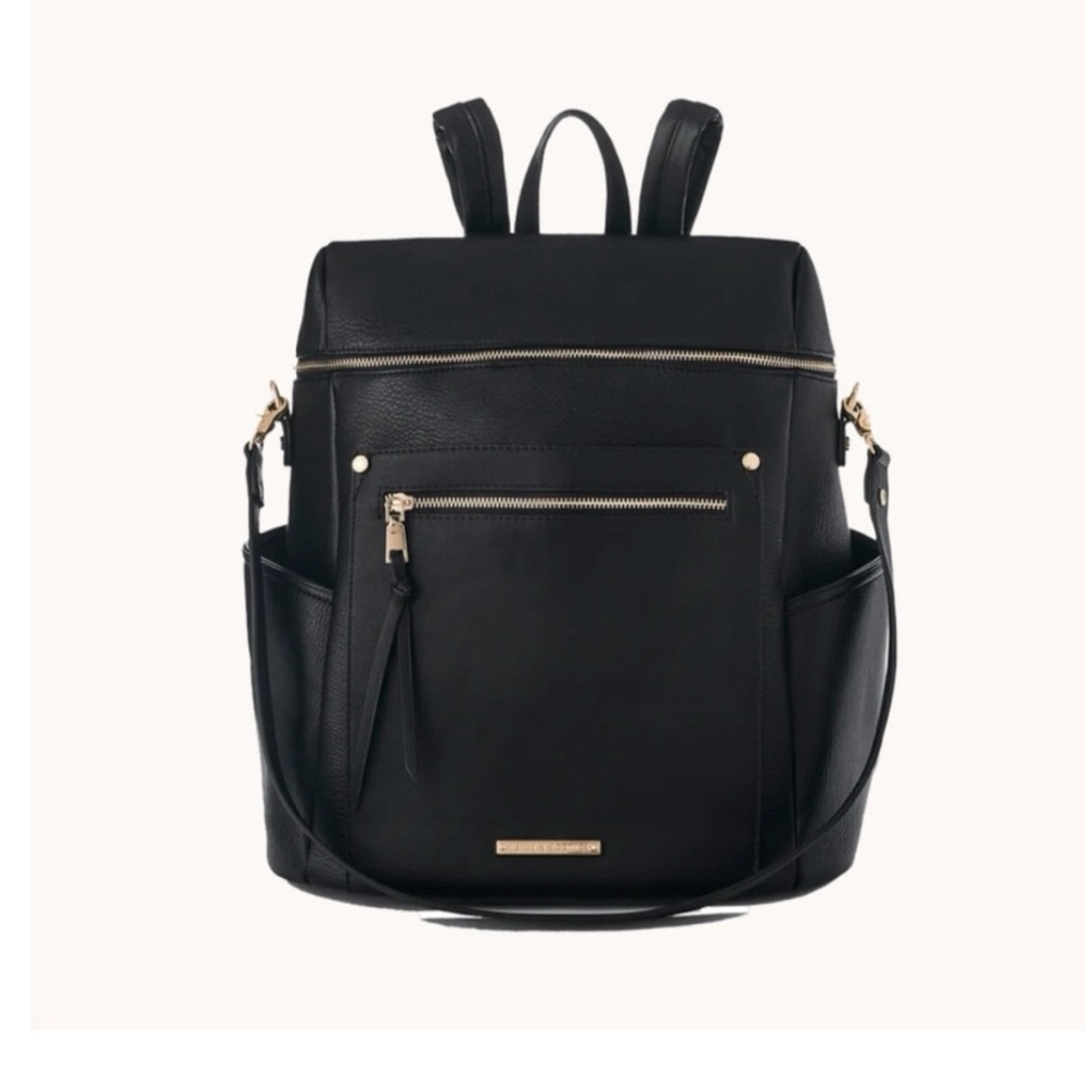 Poppy & Peonies Black Commuter Backpack like new